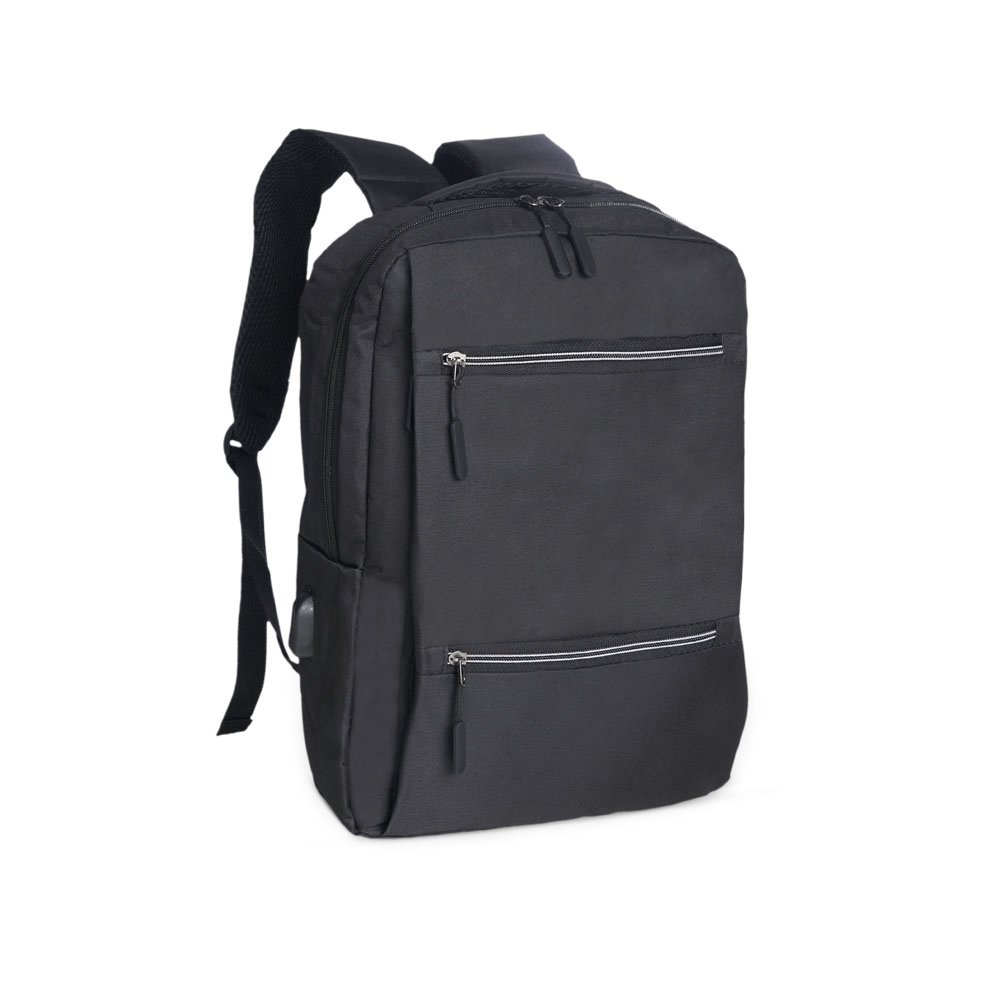 MOCHILA NYLON USB 20L  SPX-01318 NA COR PRETO