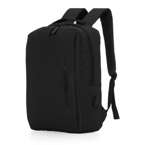 Mochila Para Brindes De Nylon USB 17L na cor preto