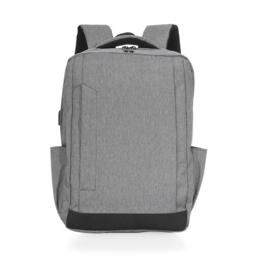 MOCHILA DE NYLON USB 21L SPX-03034-CIN/PRE NA COR CINZA