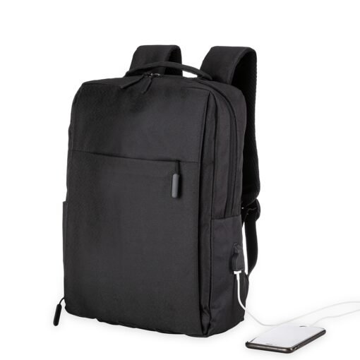 Mochila De Nylon Usb 20L Preto