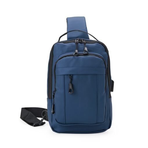 Mochila Promocional De Ombro USB 8L na cor azul