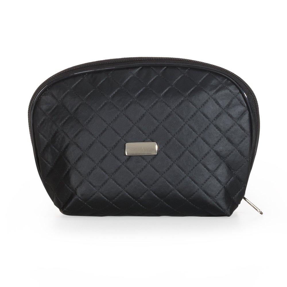 NECESSAIRE DE COURO SINTÉTICO MATELASSÊ SPX-13793 NA COR PRETO