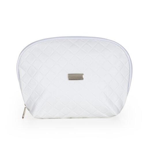 NECESSAIRE DE COURO SINTÉTICO MATELASSÊ SPX-13793-BCO NA COR BRANCO