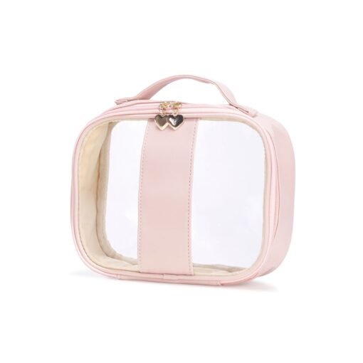 Necessaire Em Pvc E Pu Tam.P Rosa
