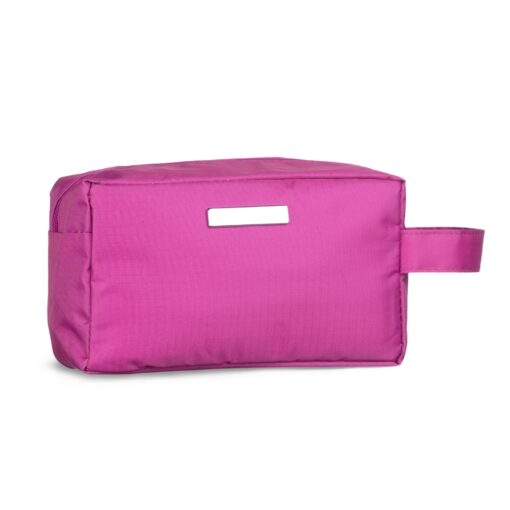 Necessaire Para Brindes Pvc Impermeável C/ Plaquinha na cor rosa