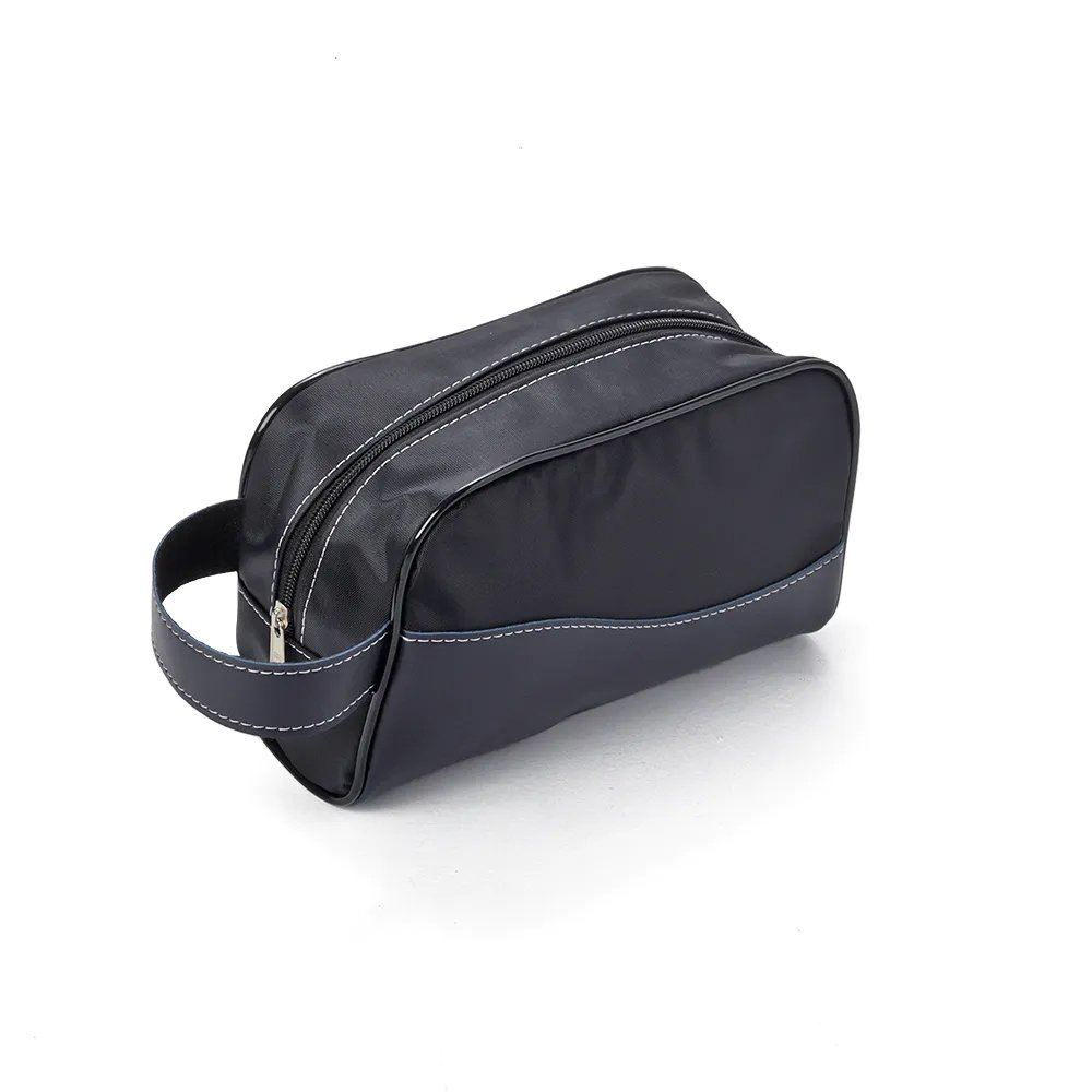NECESSAIRE COURO SINT. E NYLON-PRE SPX-14572-AZU NA COR AZUL
