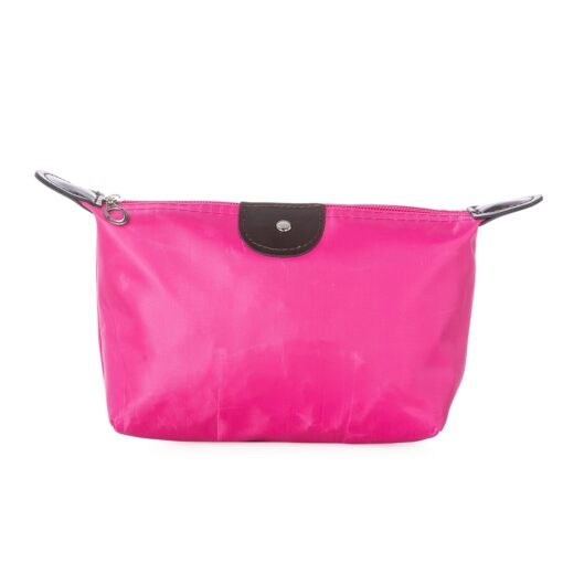 Necessaire Com Logo Em Poliester Impermeável na cor rosa