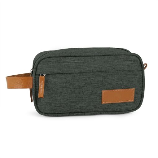 Necessaire Personalizada Couro Sintético - Cinza/Marrom