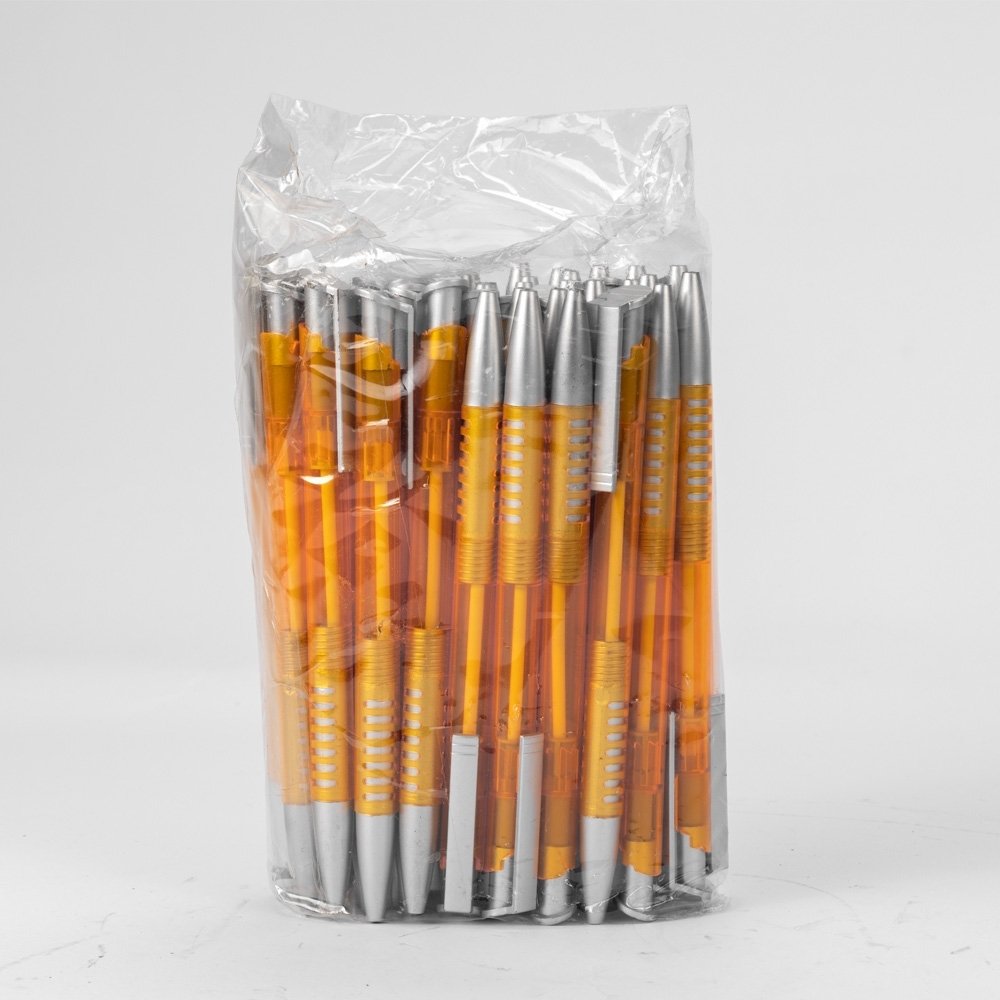 PACOTE C/ 50 PÇS CANETA PLÁSTICA SPX-P@3017B-LAR/PRA NA COR LARANJA