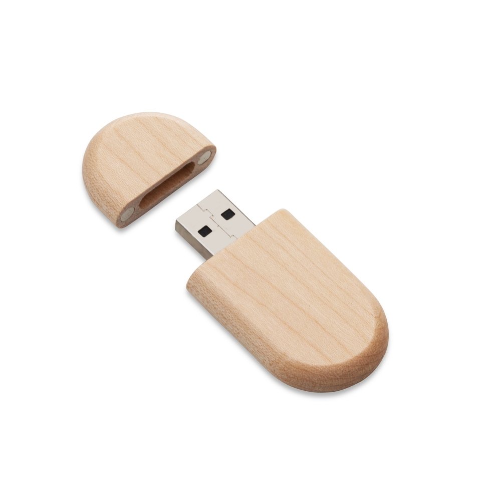 PEN DRIVE ECOLÓGICO OVAL SPX-053-4GB-MAD NA COR MADEIRA