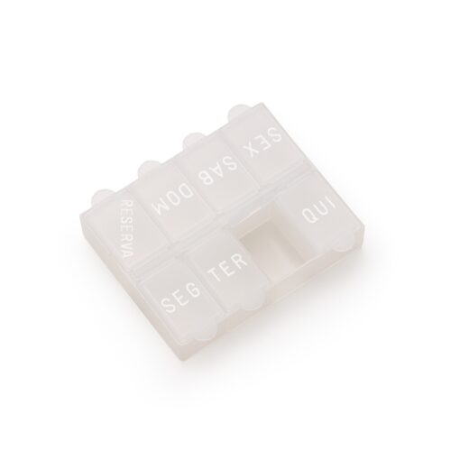 Porta-Comprimidos Personalizado Plástico - Transparente/Branco