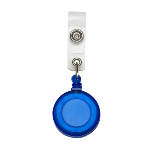 Porta Cracha Azul Transparente | Brinde Personalizado - azul com detalhes em branco