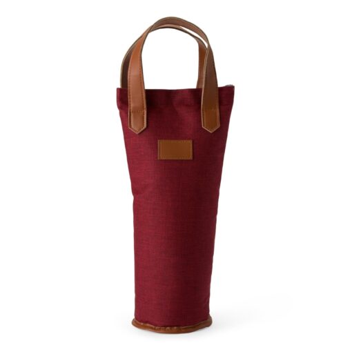 Porta Garrafa Personalizado Nylon - Vermelho/Marrom