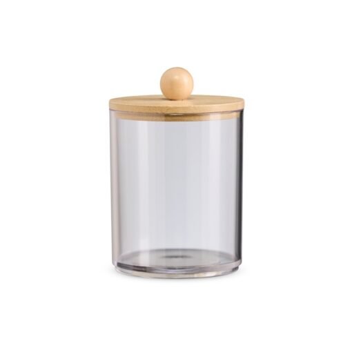 Porta Objetos Personalizado Acrílico - Transparente/Bambu