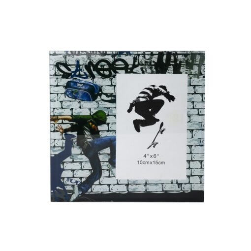 Porta Retrato Skate 10X15 Cm Vidro | Brinde Personalizado na cor inox