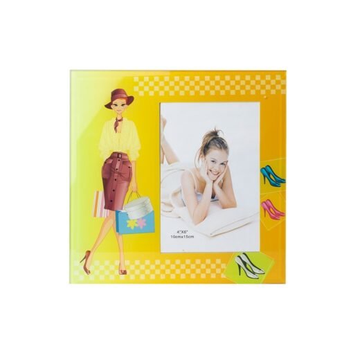 Porta Retrato Personalizado Vidro - Amarelo | Brindes Brasil