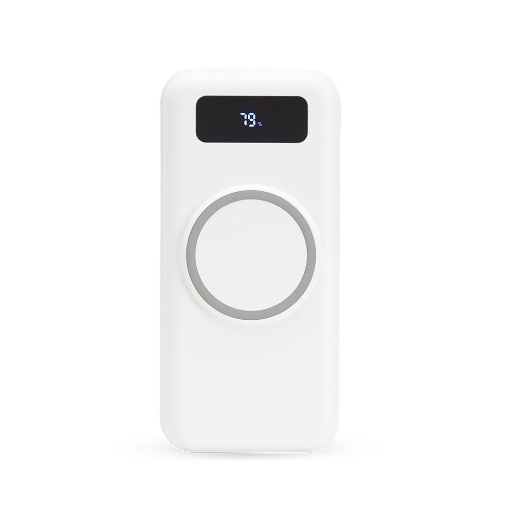POWER BANK 10.000MAH COM CARREGAMENTO VIA INDUÇÃO OU VIA CABO SPX-06052-BCO/CIN NA COR BRANCO
