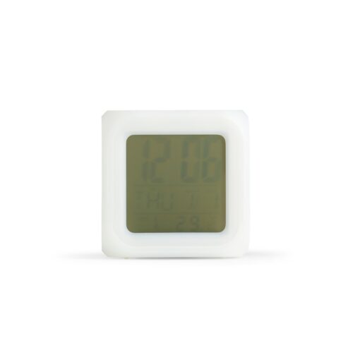 Relógio Digital LED Com Despertador | Brinde Personalizado na cor branco