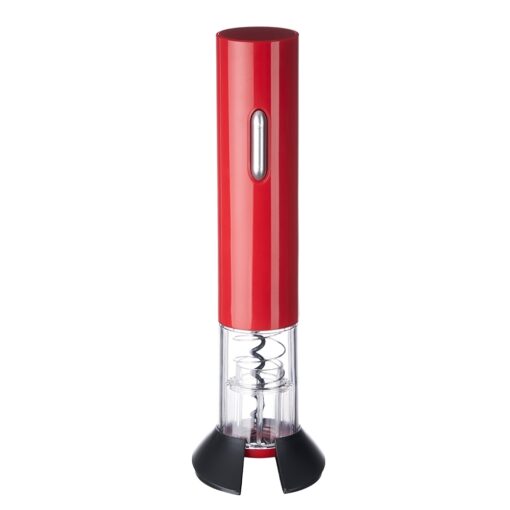 Saca Rolhas Emborrachado A Pilha | Brinde Personalizado - vermelho com detalhes em branco