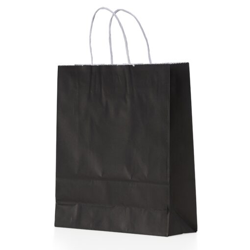 Sacola Com Logo Kraft Média na cor preto