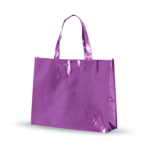 Sacola Para Brindes Em Tnt Revestida C/ Plastico na cor roxo