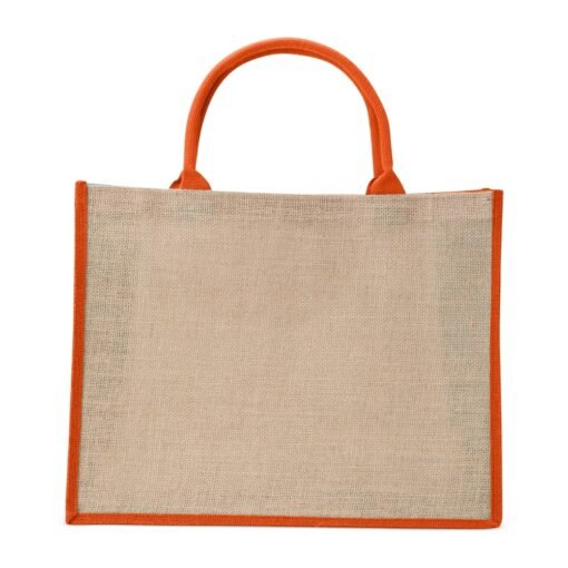 SACOLA DE JUTA GRANDE SPX-18743-LAR NA COR LARANJA