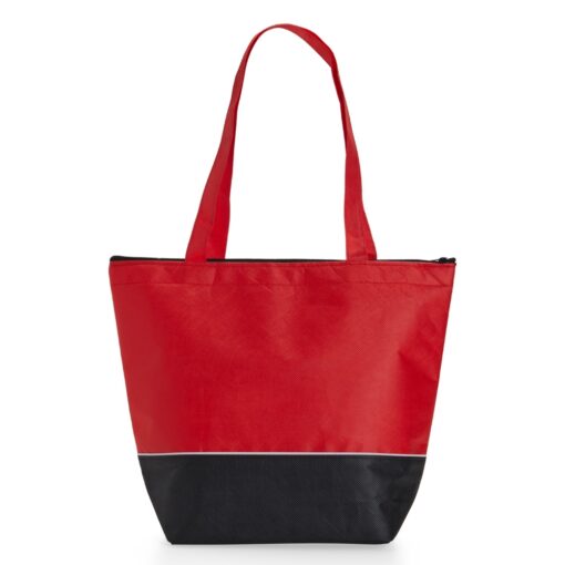 Sacola Para Brindes Rpet Térmica 10 Litros - vermelho com detalhes em preto