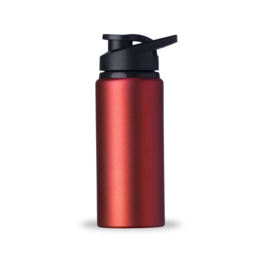 Squeeze Personalizado Para Empresas Alumínio 650Ml - vermelho com detalhes em preto