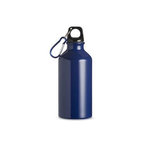 Squeeze Para Brindes Alumínio 420Ml - azul com detalhes em preto