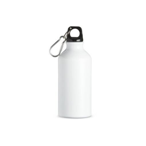 Squeeze Personalizado Para Empresas Alumínio 420Ml - branco com detalhes em preto