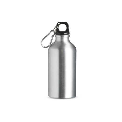Squeeze Com Logo Alumínio 420Ml - prata com detalhes em preto
