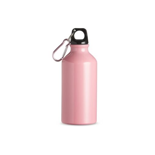 Squeeze Com Logo Alumínio 420Ml - rosa com detalhes em preto