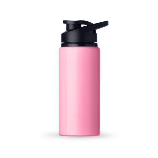 Squeeze Personalizado Para Empresas Alumínio 650Ml - rosa com detalhes em preto