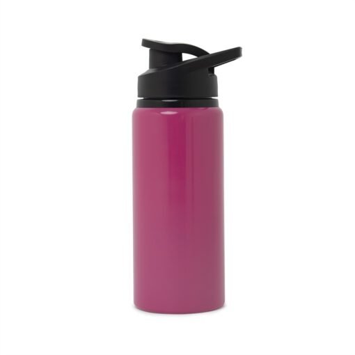 Squeeze Com Logo Alumínio 650Ml - rosa com detalhes em preto
