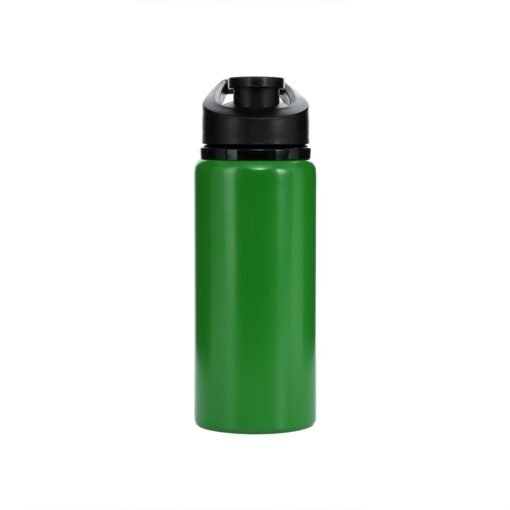 Squeeze Para Brindes Alumínio 650Ml - verde com detalhes em preto