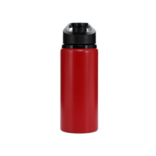 Squeeze Promocional Alumínio 650Ml - vermelho com detalhes em preto