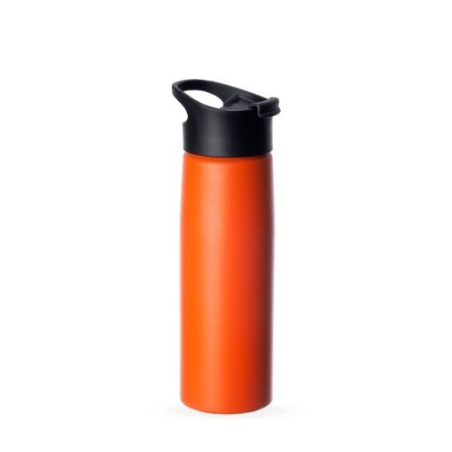 Squeeze Promocional Aluminio 750Ml C/ Bico - laranja com detalhes em preto