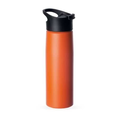 Squeeze Com Logo Aluminio 750Ml C/ Bico - laranja com detalhes em preto
