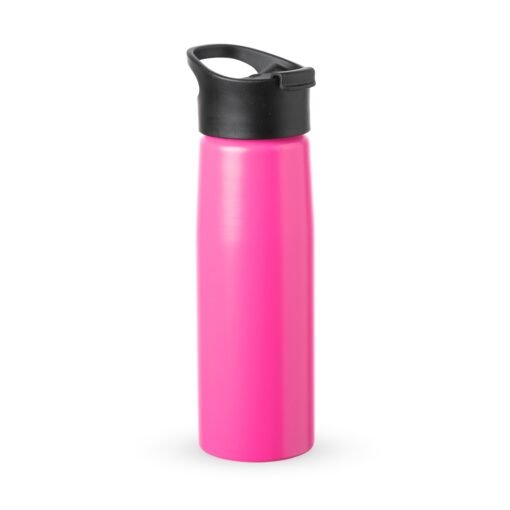 Squeeze Promocional Aluminio 750Ml C/ Bico - rosa com detalhes em preto