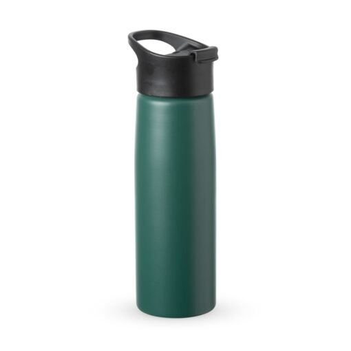 Squeeze Para Brindes Aluminio 750Ml C/ Bico - verde com detalhes em preto