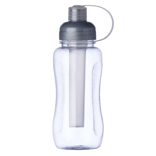 Squeeze Com Logo Icebar Plástico 600Ml - transparente com detalhes em cinza