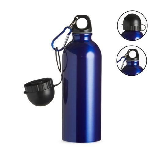 SQUEEZE INOX 500ML C/ BICO E MOSQUETÃO-AZU SPX-9139I-AZU NA COR AZUL