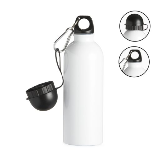 Squeeze Personalizado Inox 500Ml - Branco/Preto