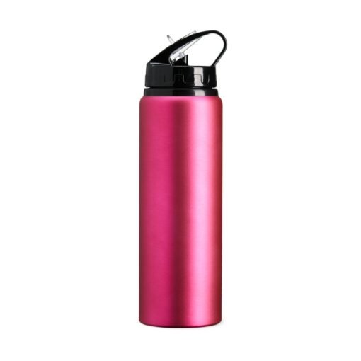 Squeeze Personalizado Para Empresas Alumínio 800Ml - rosa com detalhes em preto