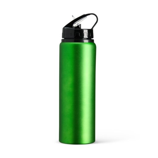 Squeeze Promocional Alumínio 800Ml - verde com detalhes em preto