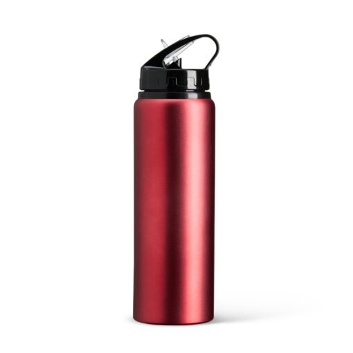 Squeeze Para Brindes Alumínio 800Ml - vermelho com detalhes em preto