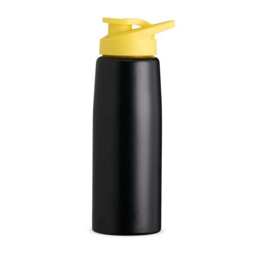 Squeeze Com Logo Inox 880Ml - preto com detalhes em amarelo