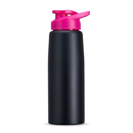 Squeeze Personalizado Para Empresas Inox 880Ml - preto com detalhes em rosa