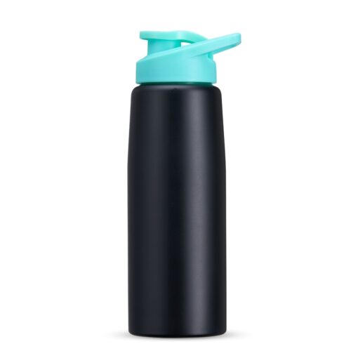 Squeeze Promocional Inox 880Ml - preto com detalhes em azul