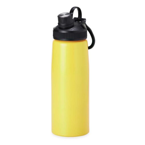 Squeeze Com Logo Inox 900Ml - amarelo com detalhes em preto